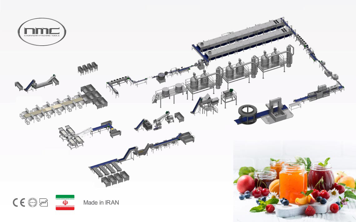Jam production and packaging line